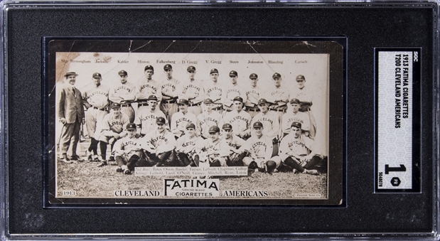 1913 T200 Fatima Team Card Cleveland Americans – SGC PR 1 – Featuring Joe Jackson